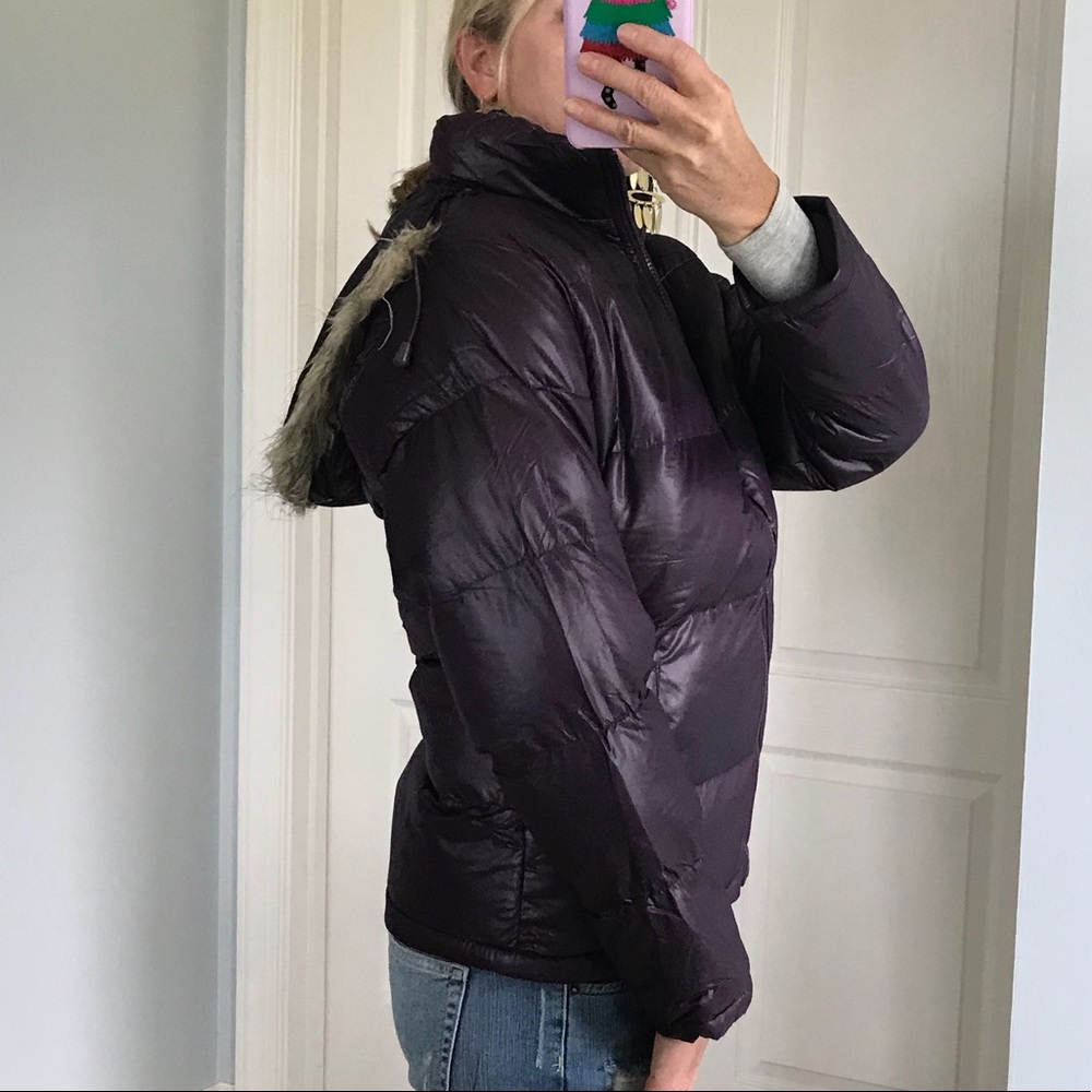 Eggplant Color Hooded Puffer Jacket - Picture 4 of 8